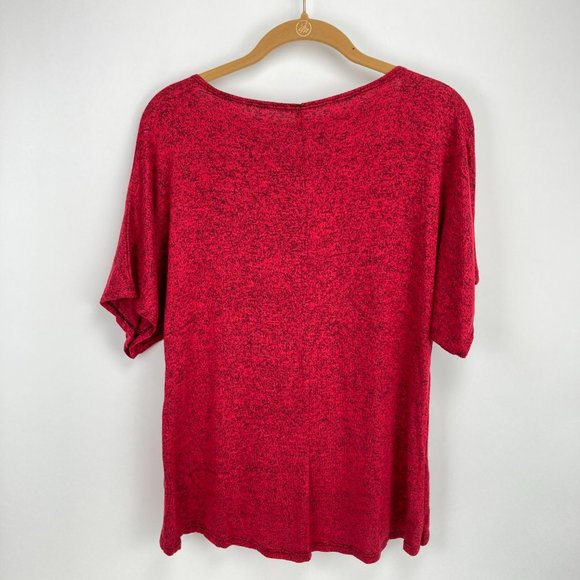 Sweet Clarity Red Black Beaded Floral Shirt M - Picture 8 of 9